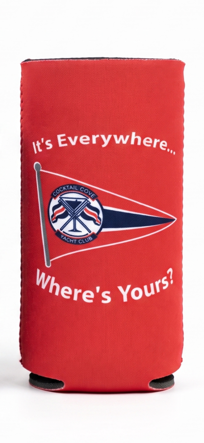 Where's Yours slim can koozie, included in the 3-pack