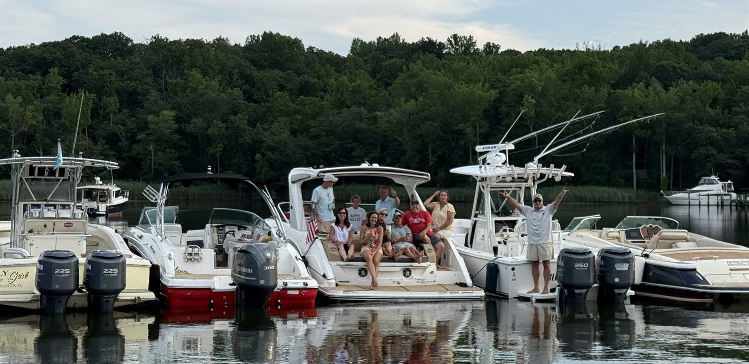 Cocktail Cove crew rafted up on the Severn River